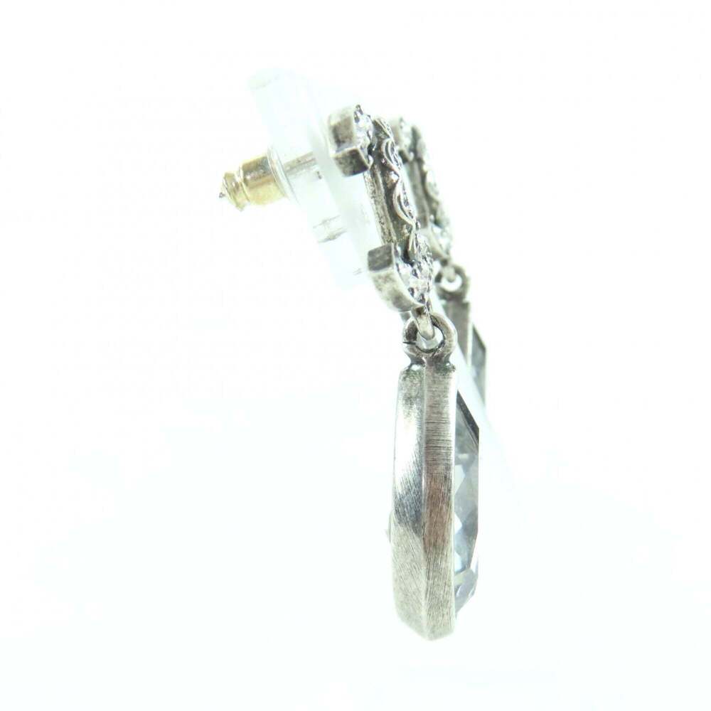 CHANEL Authentic Silver Logo Earrings - Picture 5 of 7